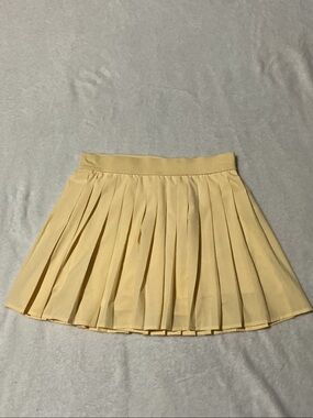 No Boundaries Pale Yellow Pleated Skater Skirt